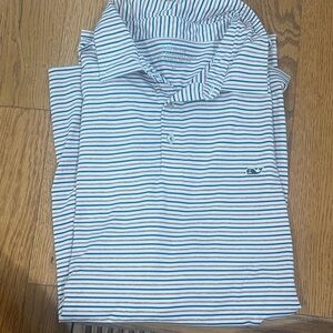 Vineyard Vines Blue and Red Striped Polo Shirt